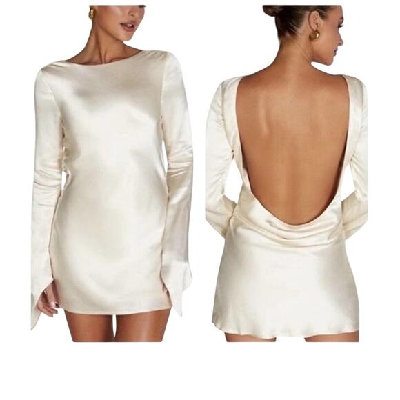 Meshki Dresses & Skirts - Meshki Davina Satin Weeding Dress Bachelorette Summer Wedding Wear Small